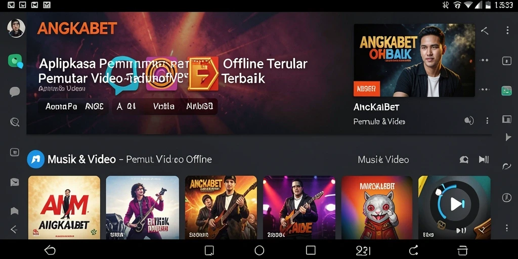 Tampilan antarmuka aplikasi Pemutar Video Offline yang sederhana dan menarik.