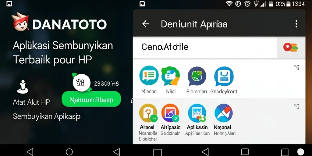 Antarmuka DANATOTO yang sederhana dan efektif untuk menyembunyikan aplikasi.