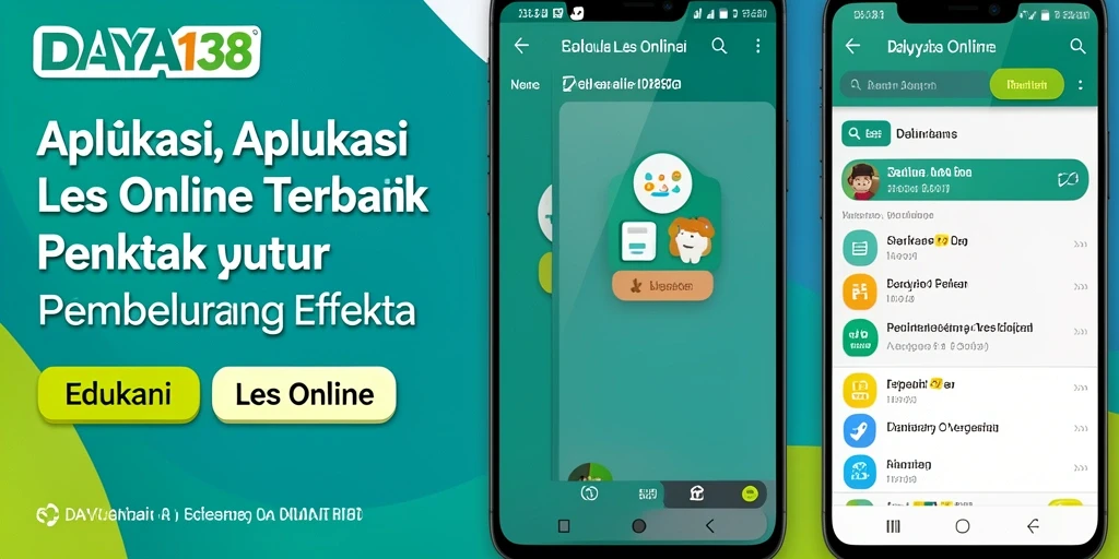 Tampilan antarmuka aplikasi Les Online DAYA138 yang user-friendly.