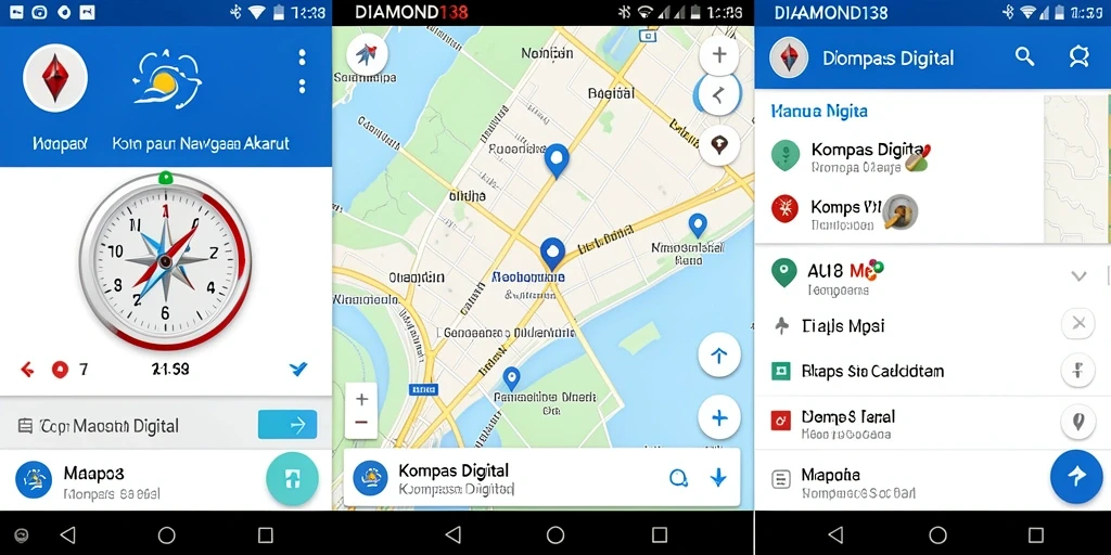 Tampilan antarmuka DIAMOND138 dengan fungsi kompas digital yang intuitif.