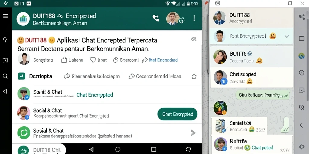 Antarmuka pengguna DUIT188 yang sederhana dan intuitif untuk Chat Encrypted.