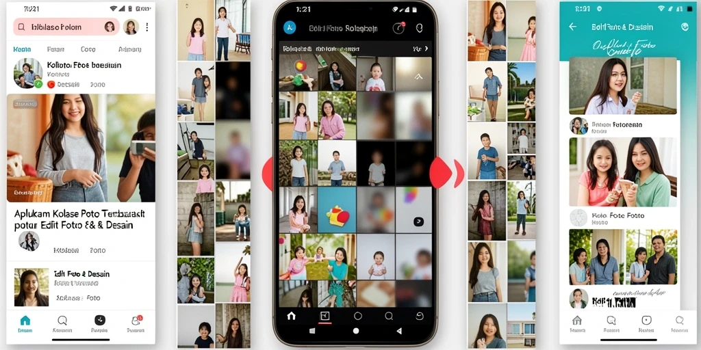 Tampilan antarmuka aplikasi Kolase Foto V21 yang menarik dan user-friendly.