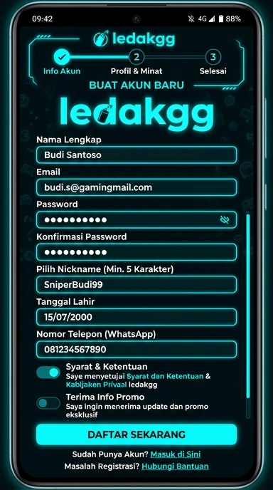 Registrasi Akun Baru ledakgg untuk Pengguna Indonesia